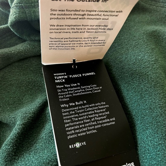 Stio Turpin Women’s Gorpcore Fleece Funnel Neck Green Size M - Picture 5 of 5